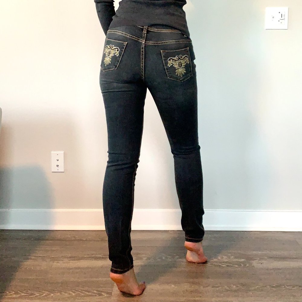 JUST Cavalli Denim Acid Gray Jeans Embellished